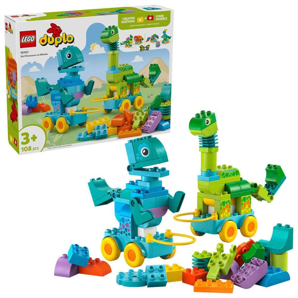 LEGO DUPLO Tekerlekli Dinozorlar 3ü 1 Arada