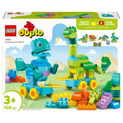 LEGO DUPLO Tekerlekli Dinozorlar 3ü 1 Arada