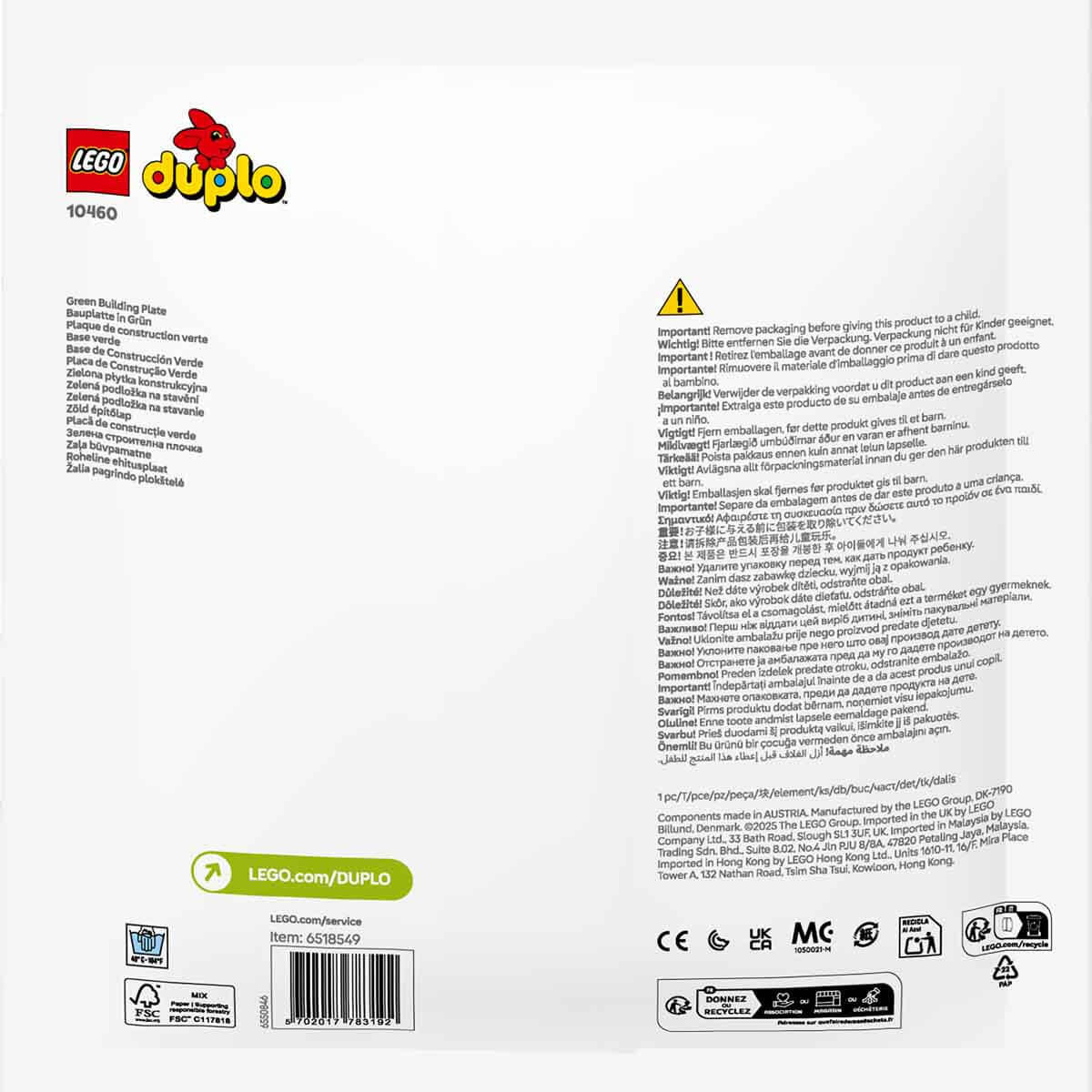 LEGO DUPLO Yeşil Yapım Plakası