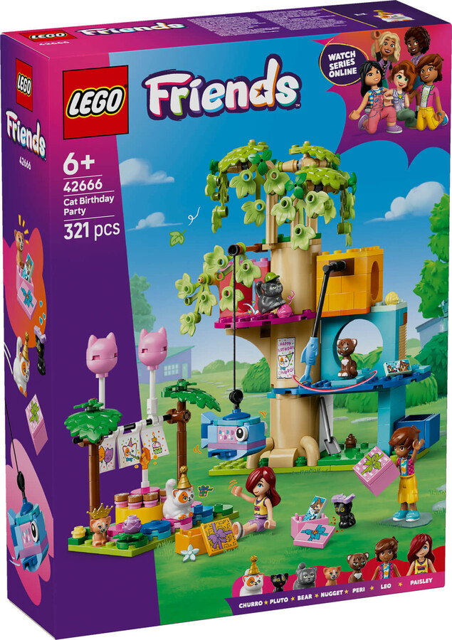 LEGO Friends Kedi Doğum Günü Partisi ve Ağaç Ev 42666