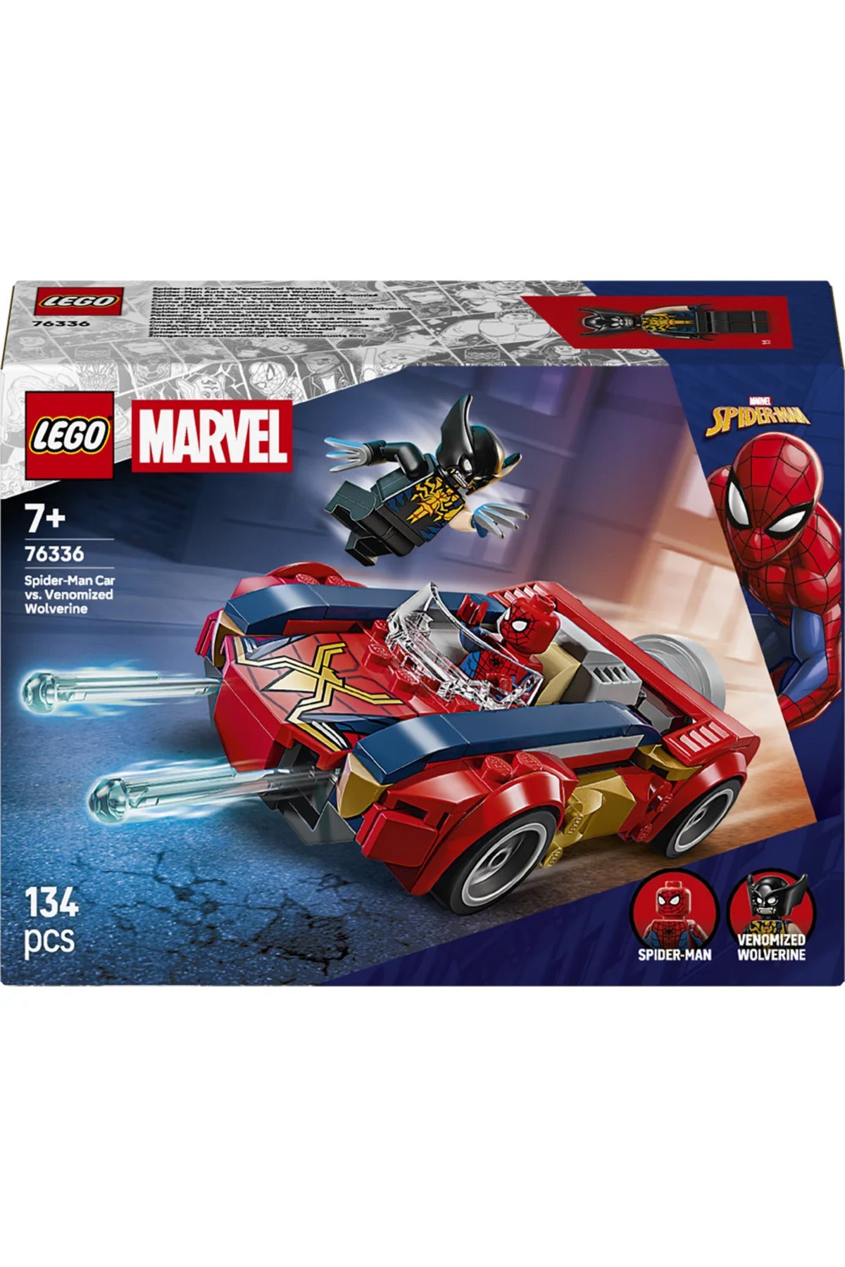 LEGO Marvel Örümcek Adam Arabası Venomlaşmış Wolverine Karşı 76336