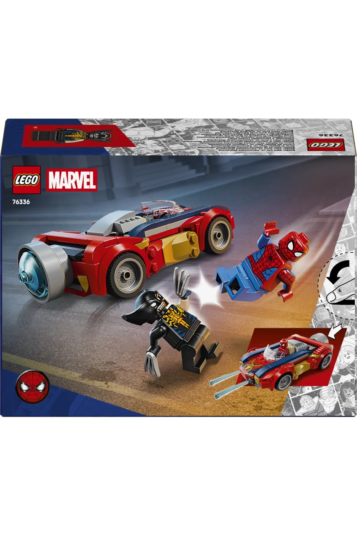 LEGO Marvel Örümcek Adam Arabası Venomlaşmış Wolverine Karşı 76336