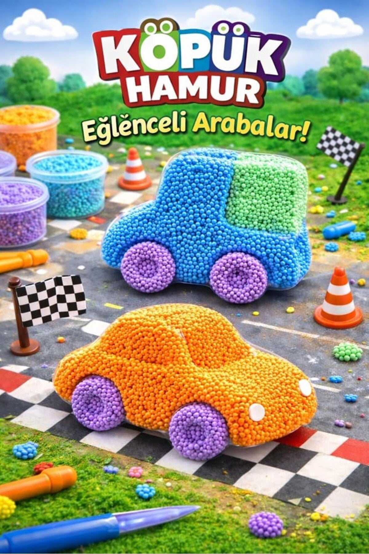 Lino Eğlenceli Yarış Kurumayan Köpüklü Oyun Hamuru