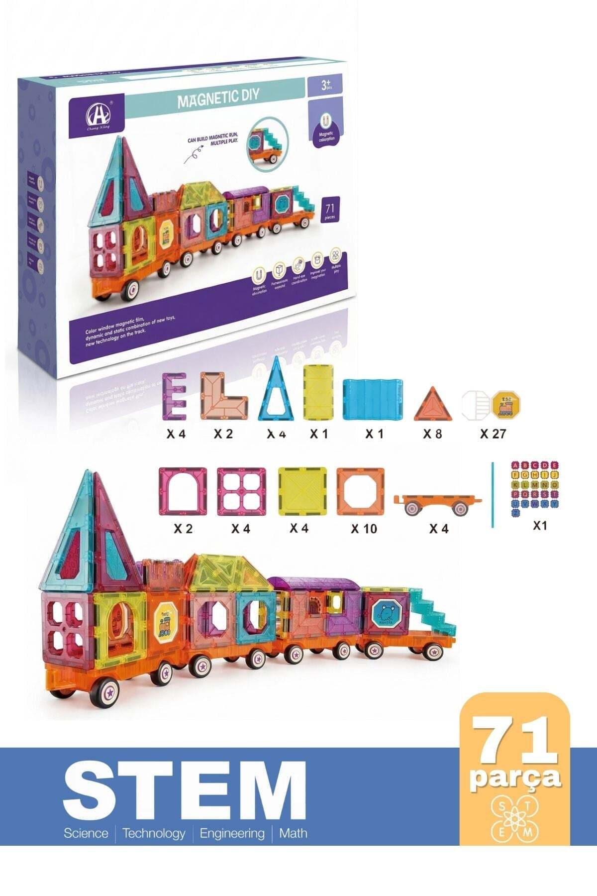 Magnetic DIY Yapı Blokları 71 Parça