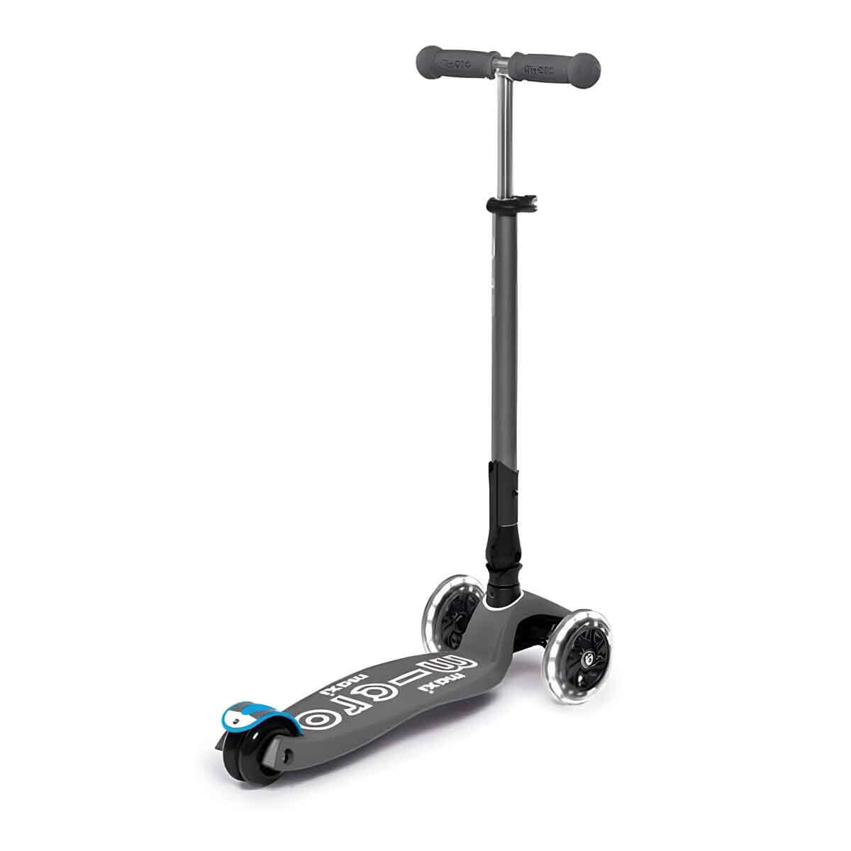 Maxi Micro Deluxe 3 Tekerlekli Katlanır Işıklı Gri Scooter