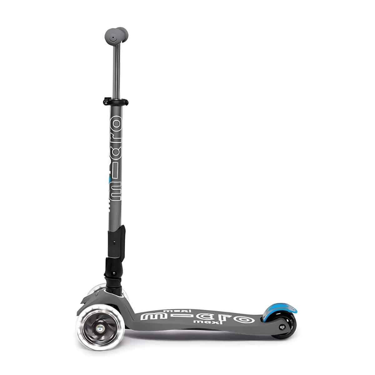 Maxi Micro Deluxe 3 Tekerlekli Katlanır Işıklı Gri Scooter