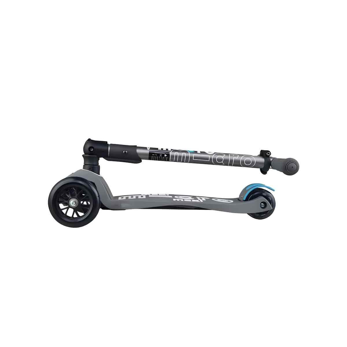 Maxi Micro Deluxe 3 Tekerlekli Katlanır Işıklı Gri Scooter