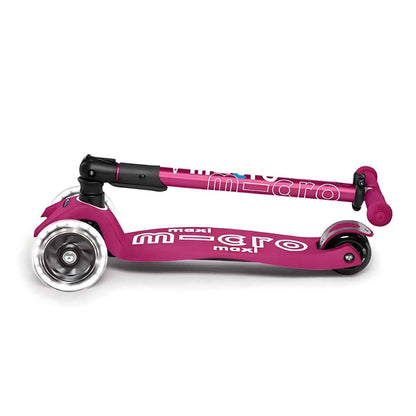 Maxi Micro Deluxe 3 Tekerlekli Katlanır Işıklı Kırmızı Scooter