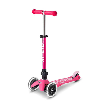 Maxi Micro Deluxe 3 Tekerlekli Katlanır Işıklı Pembe Scooter