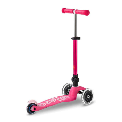 Maxi Micro Deluxe 3 Tekerlekli Katlanır Işıklı Pembe Scooter