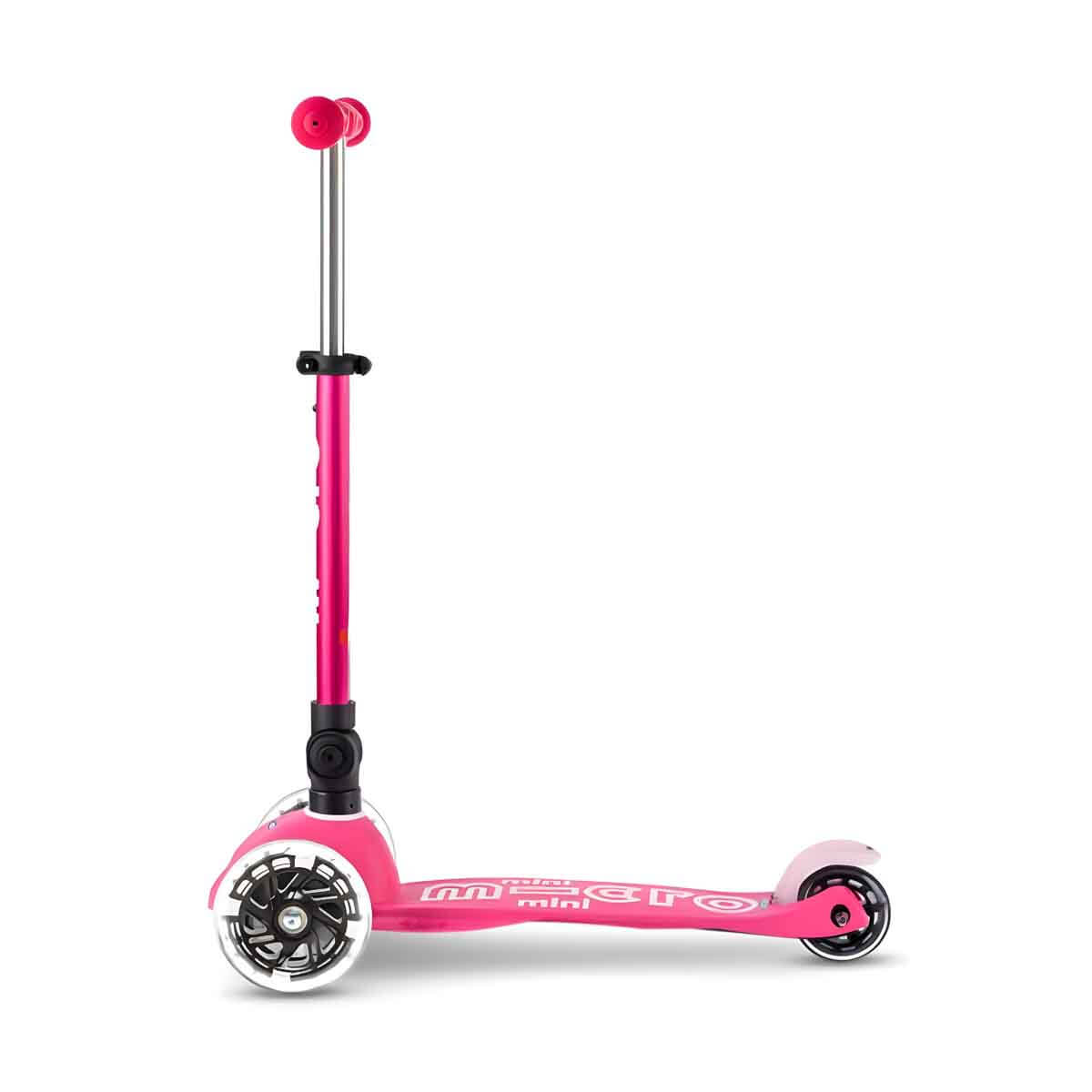 Maxi Micro Deluxe 3 Tekerlekli Katlanır Işıklı Pembe Scooter