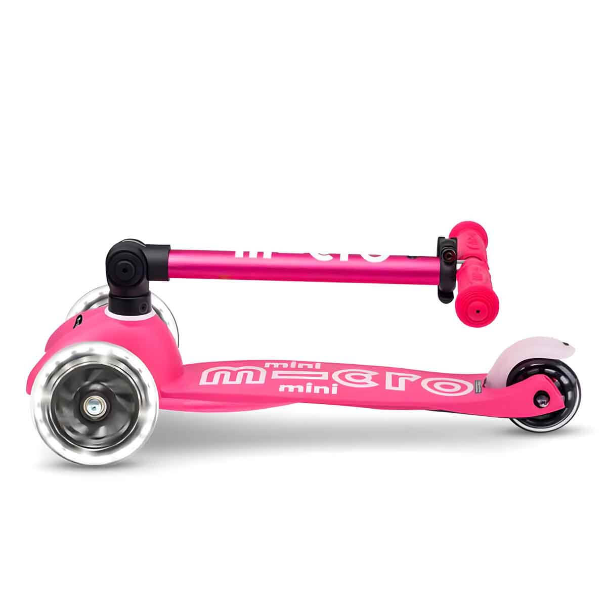Maxi Micro Deluxe 3 Tekerlekli Katlanır Işıklı Pembe Scooter