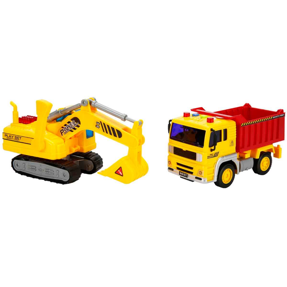 Maxx Wheels 1:20 Sesli ve Işıklı Sürtmeli İnşaat Oyun Seti