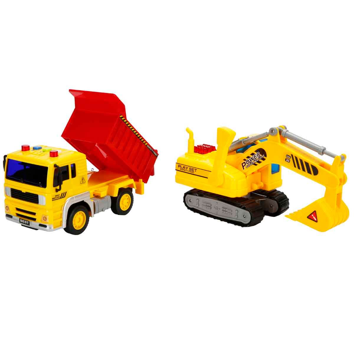Maxx Wheels 1:20 Sesli ve Işıklı Sürtmeli İnşaat Oyun Seti
