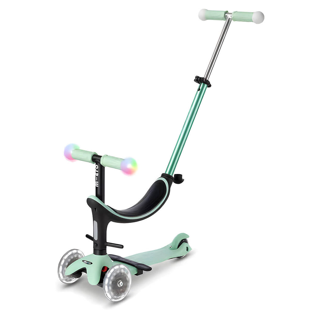 Micro Mini Deluxe Magic 3 Tekerlekli Işıklı Mint Scooter