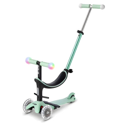 Micro Mini Deluxe Magic 3 Tekerlekli Işıklı Mint Scooter