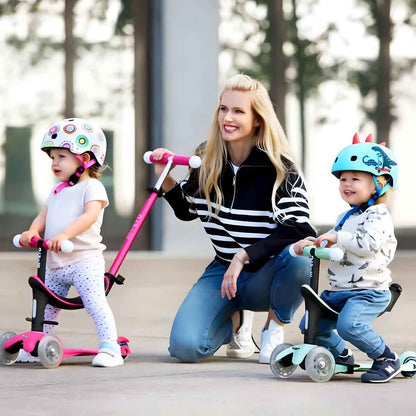 Micro Mini Deluxe Magic 3 Tekerlekli Işıklı Mint Scooter