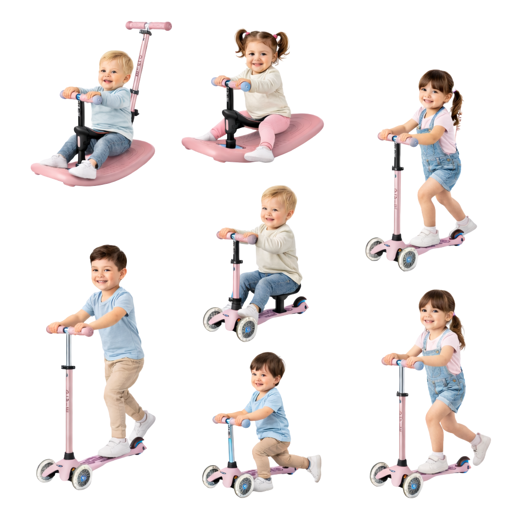 Micro Mini Rock And Go 3 Tekerlekli Işıklı Pembe Scooter