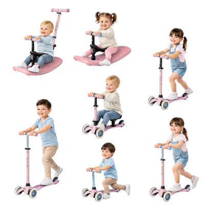 Micro Mini Rock And Go 3 Tekerlekli Işıklı Pembe Scooter
