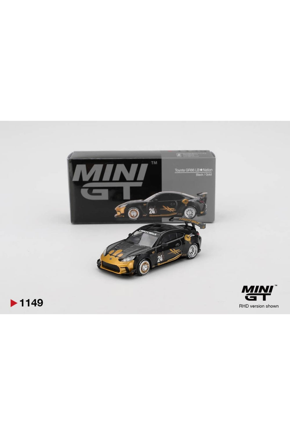 Mini GT Toyota LB Nation GR86 Black Gold 1:64