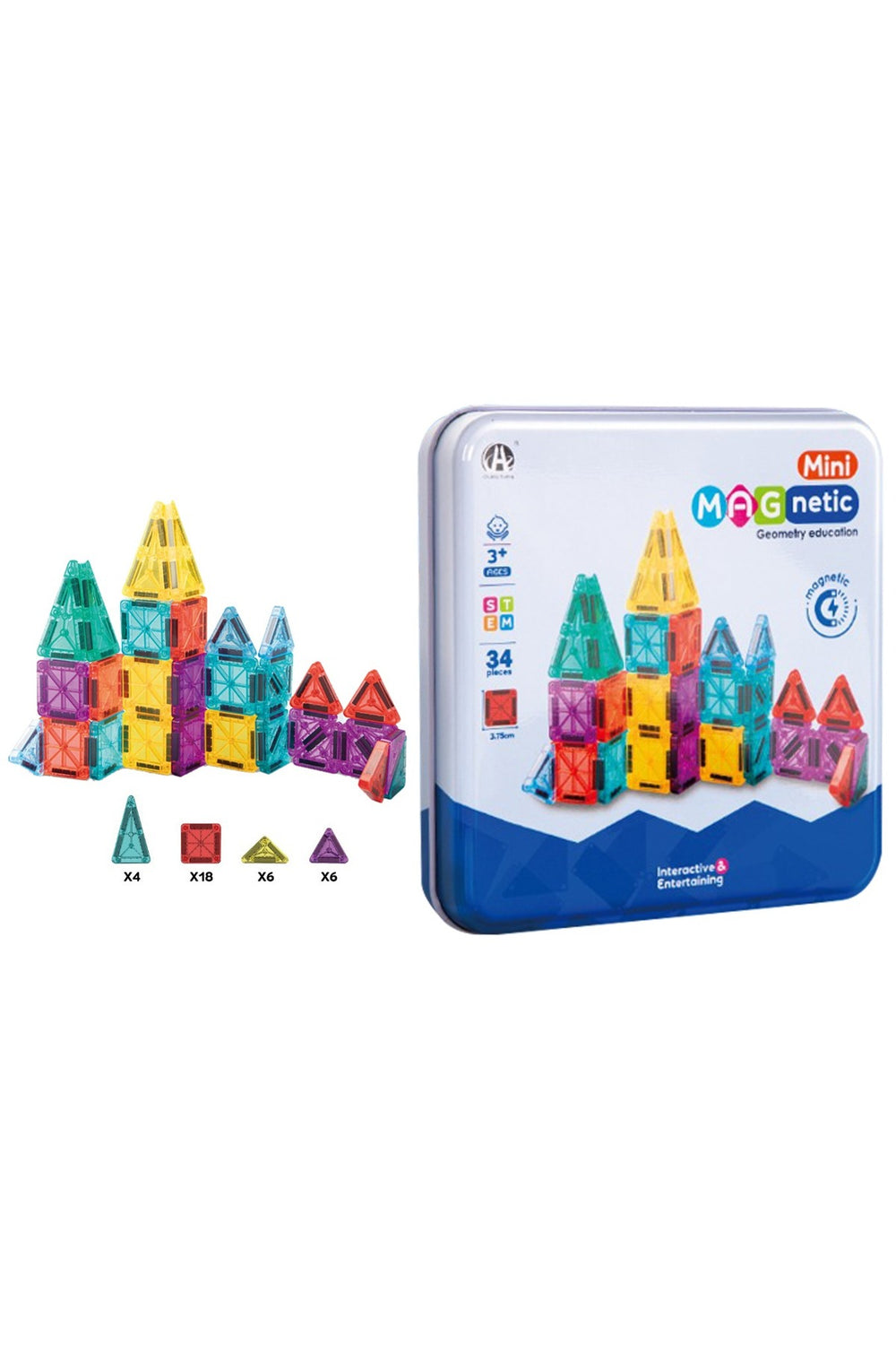 Mini Magnetic Yapı Blokları 34 Parça