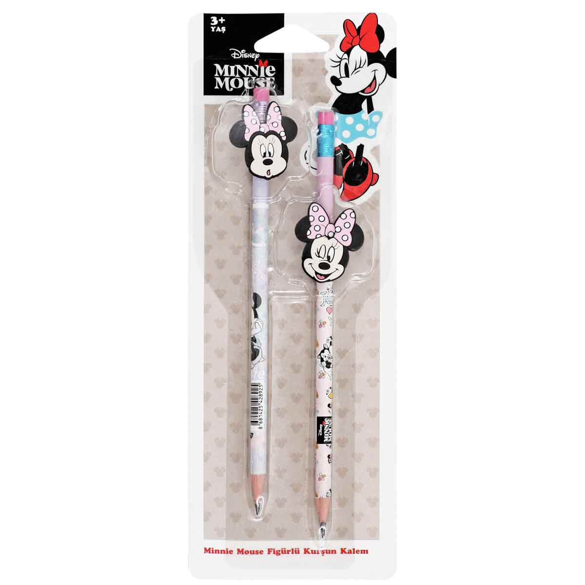 Minnie Mouse Figürlü Kurşun Kalem 2li Paket