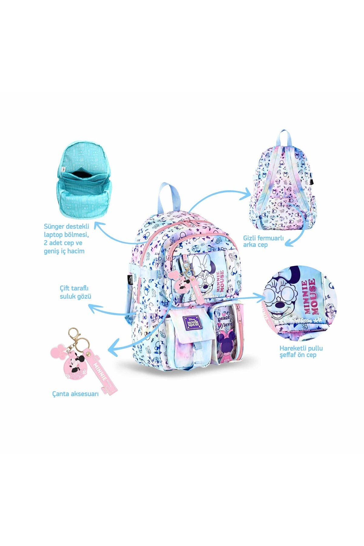 Minnie Mouse Sırt Çantası Charm Lx Peace