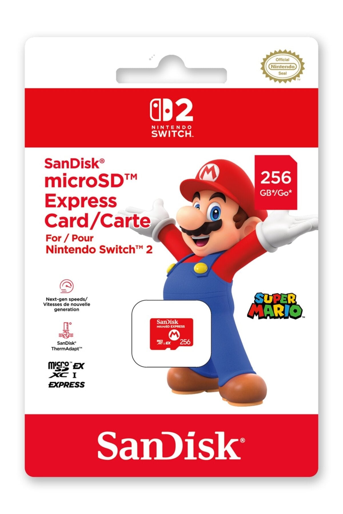 Nintendo Switch2 Micro SdCard Sandisk Mario 256GB