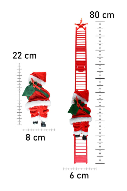 Noel Baba Tırmanan Merdivenli Yılbaşı Süs