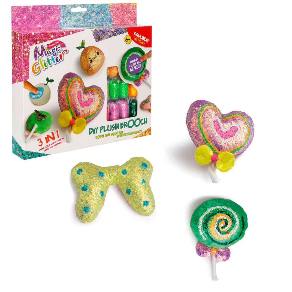 Paulinda Magic Glitter Peluş Broş Yapım Seti Simli