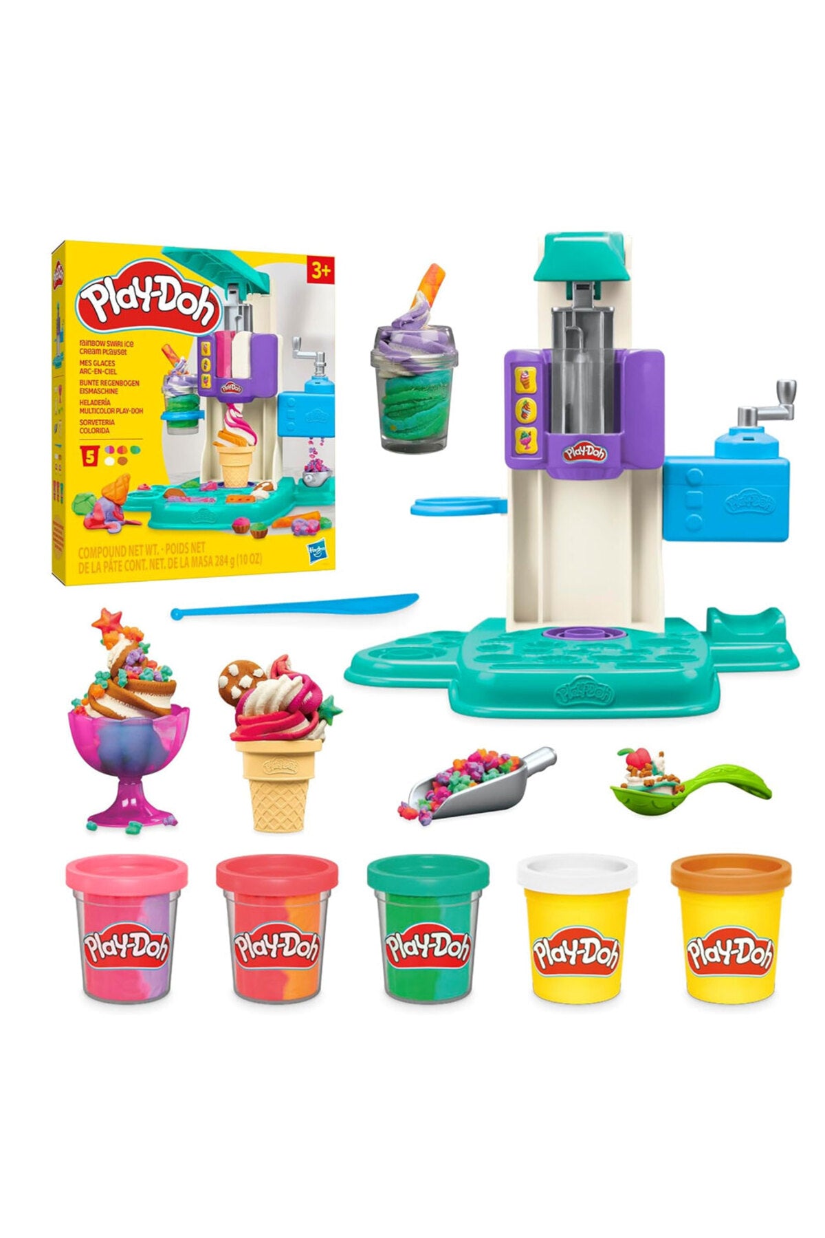 Play-Doh Gökkuşağı Dondurma Fabrikası Oyun Seti