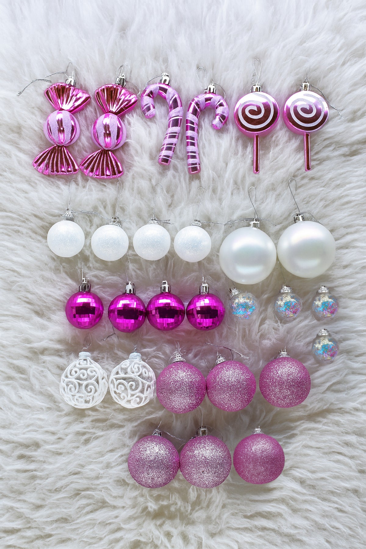 Premium Karışık Süs Seti Pembe 28li