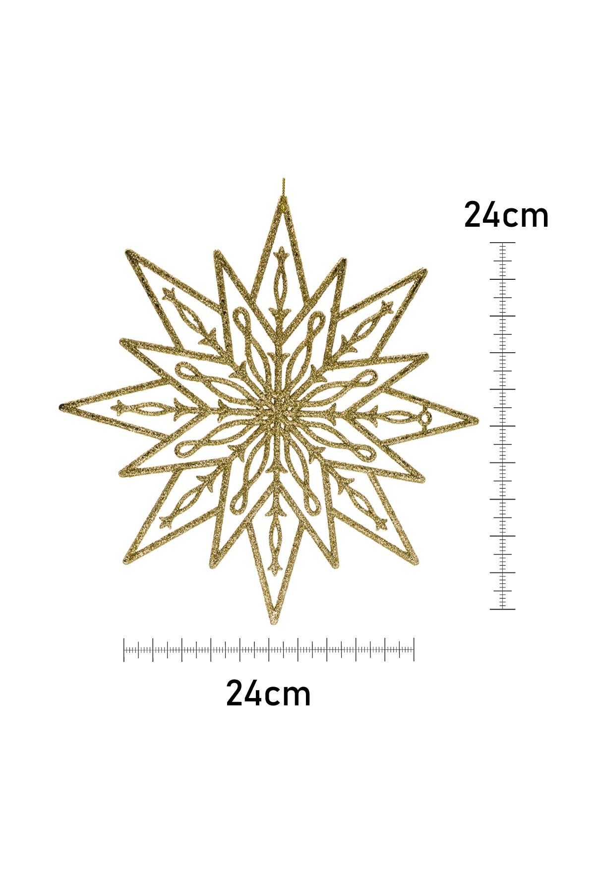 Premium Yılbaşı Süsü Yıldız 2li 24 cm