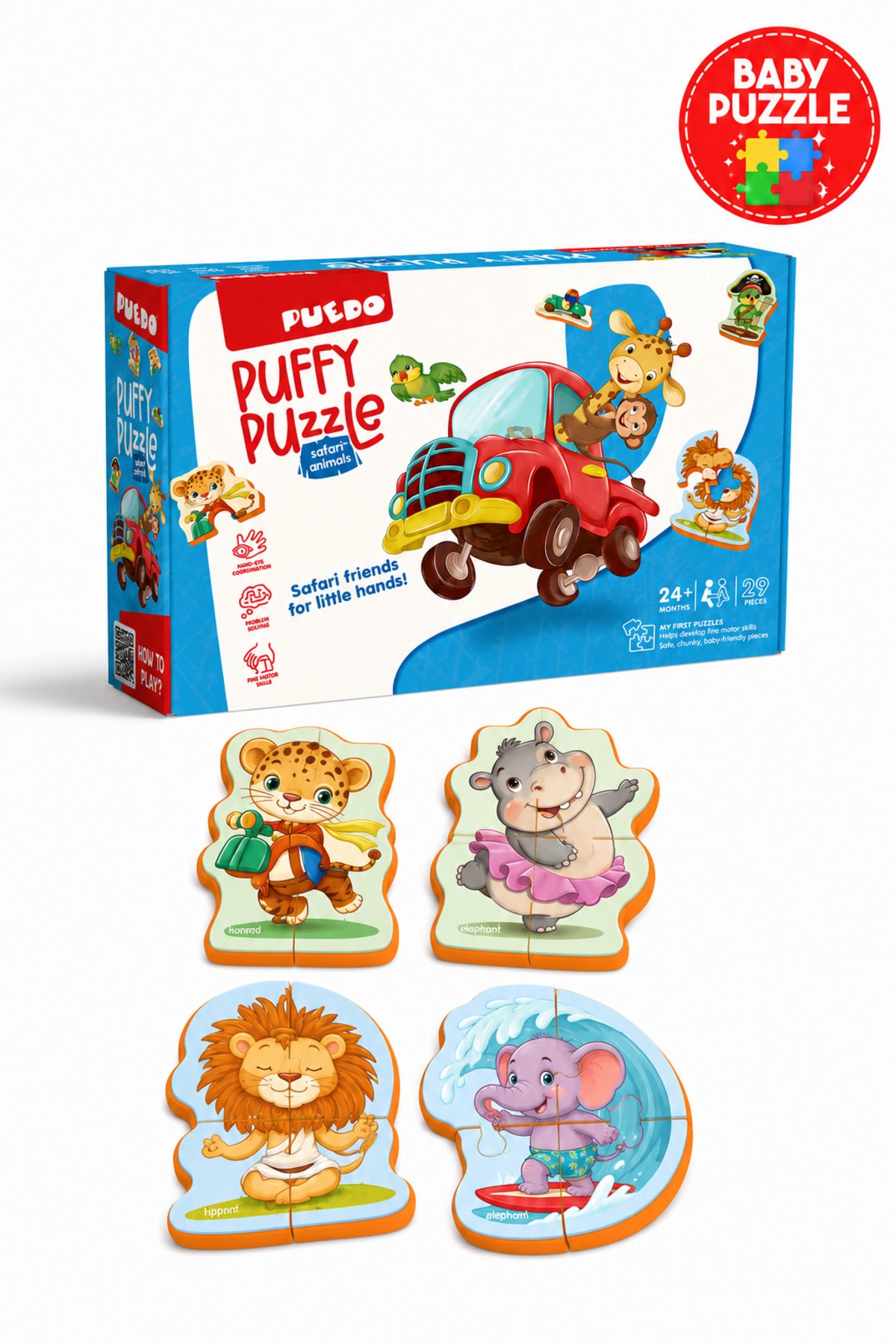 Puffy Safari Animals Puzzle 29 Parça