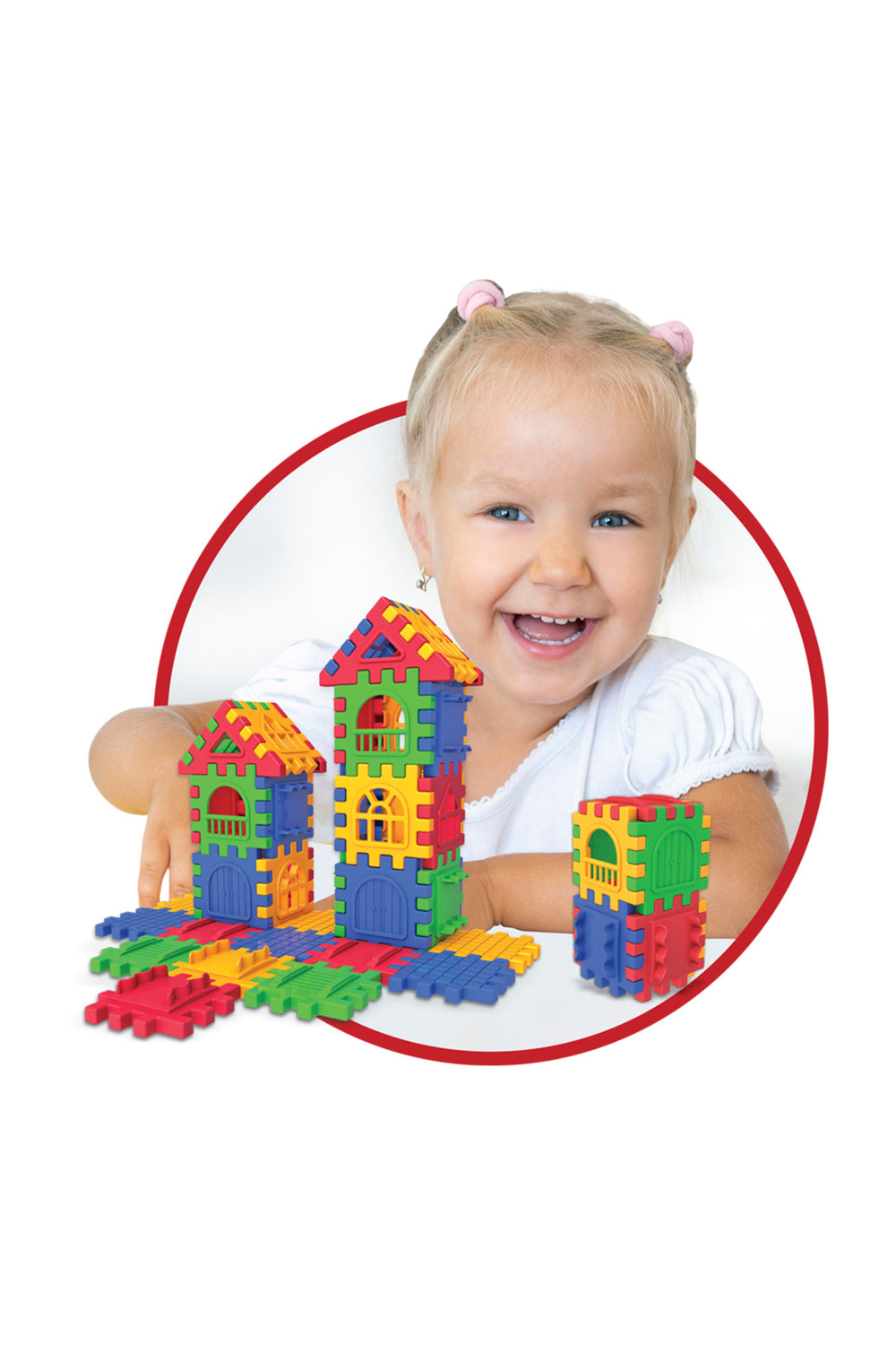 Puzzle City Geçmeli Bloklar 64 Parça