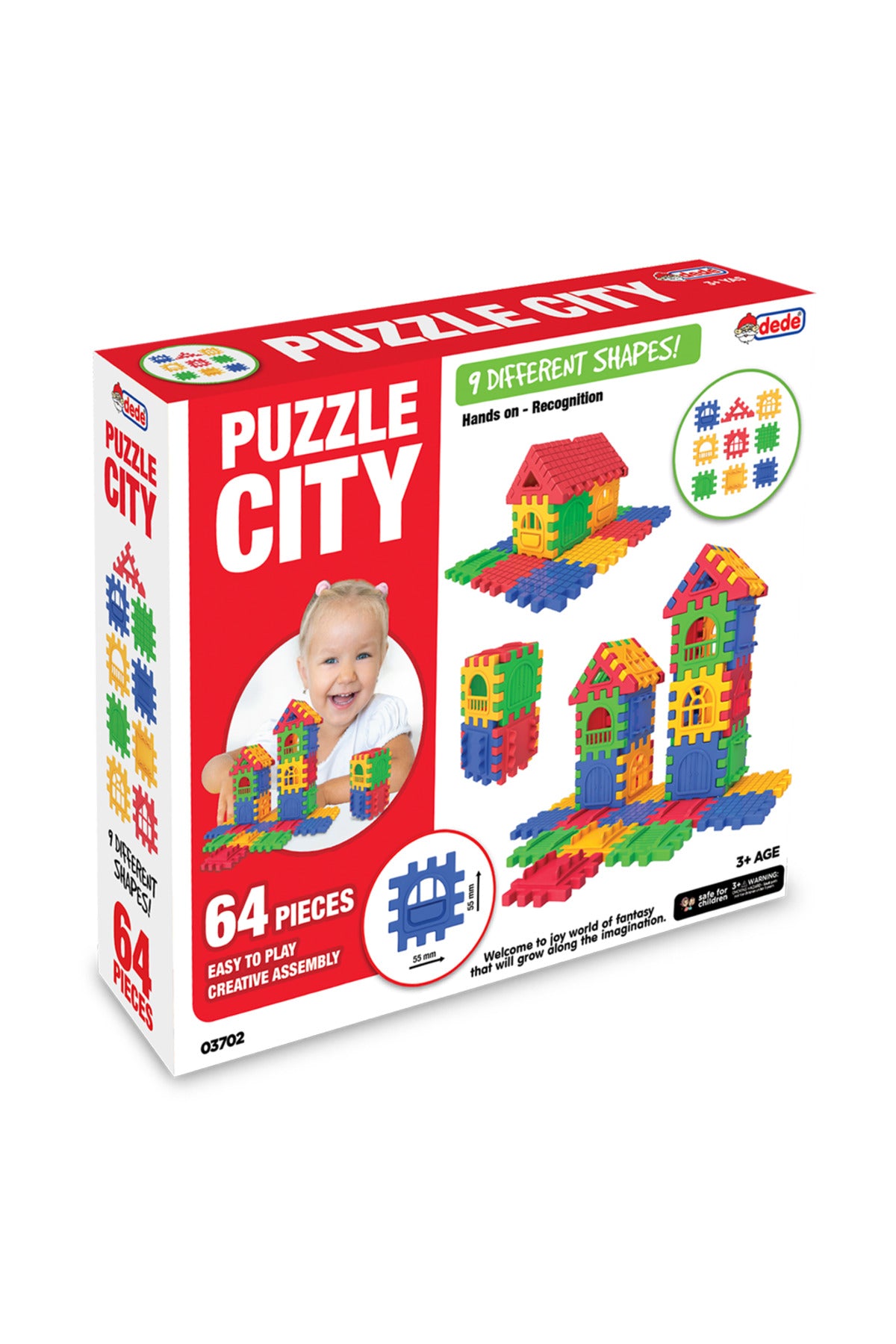 Puzzle City Geçmeli Bloklar 64 Parça