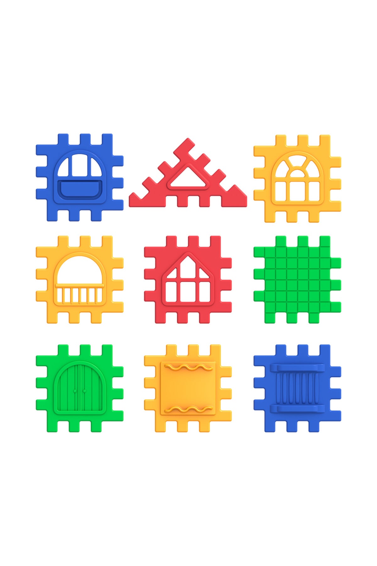 Puzzle City Geçmeli Bloklar 64 Parça