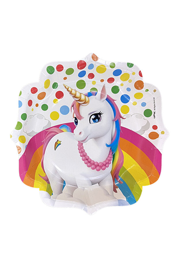 Rainbow Unicorn Karton Bardak 8li 8oz