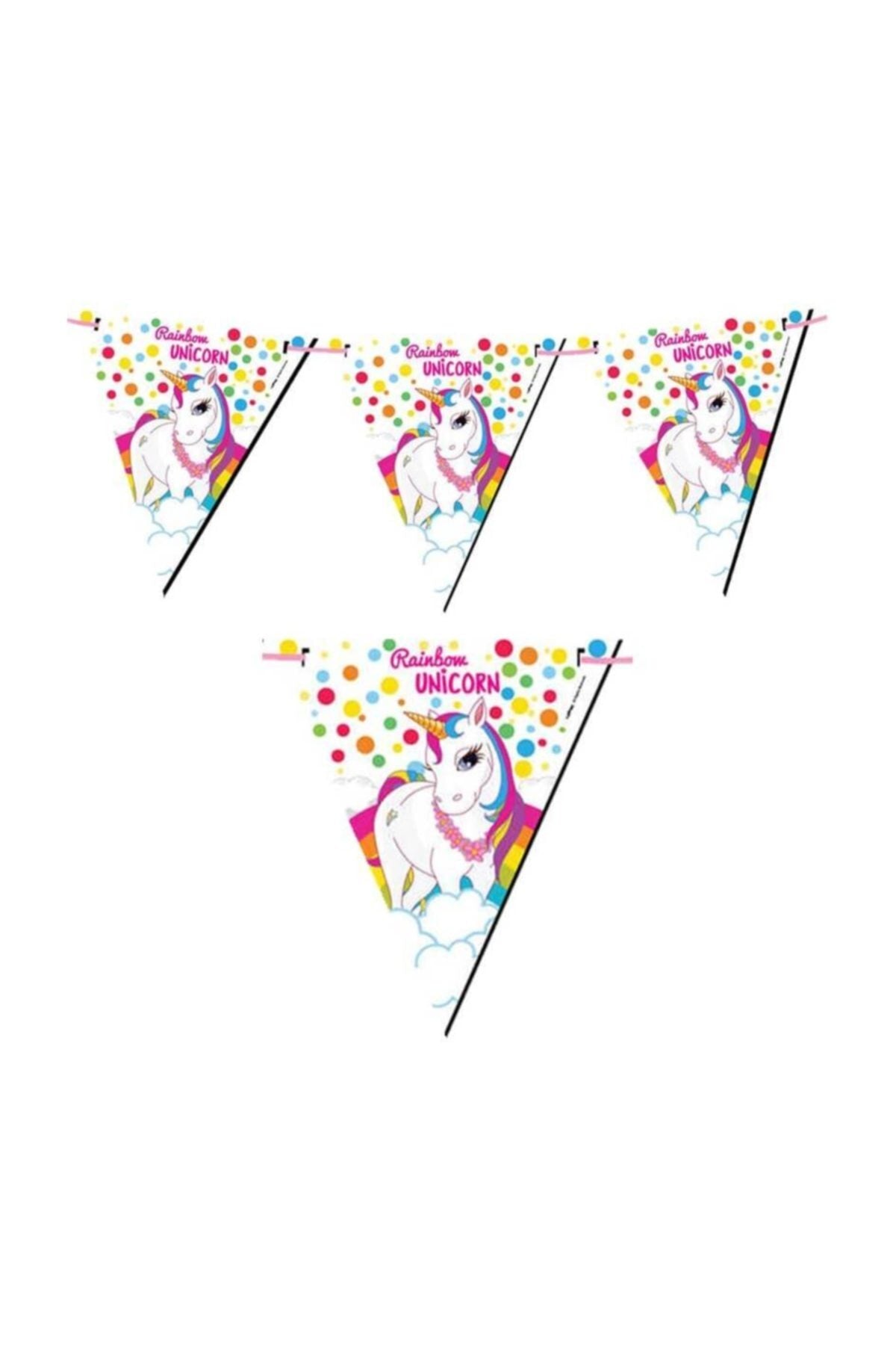 Rainbow Unicorn Üçgen Flama