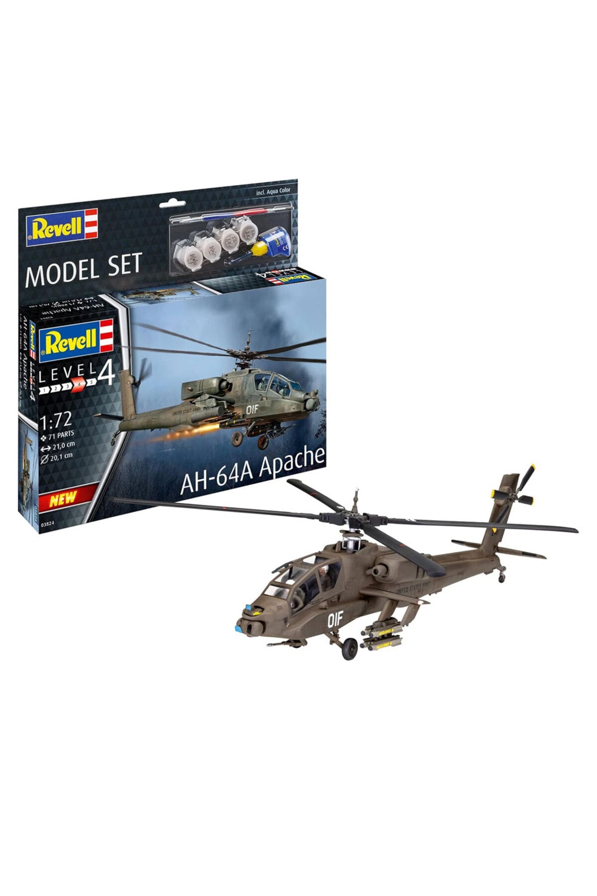 Revell AH-64A Apache Helikopter Model Set 1:72