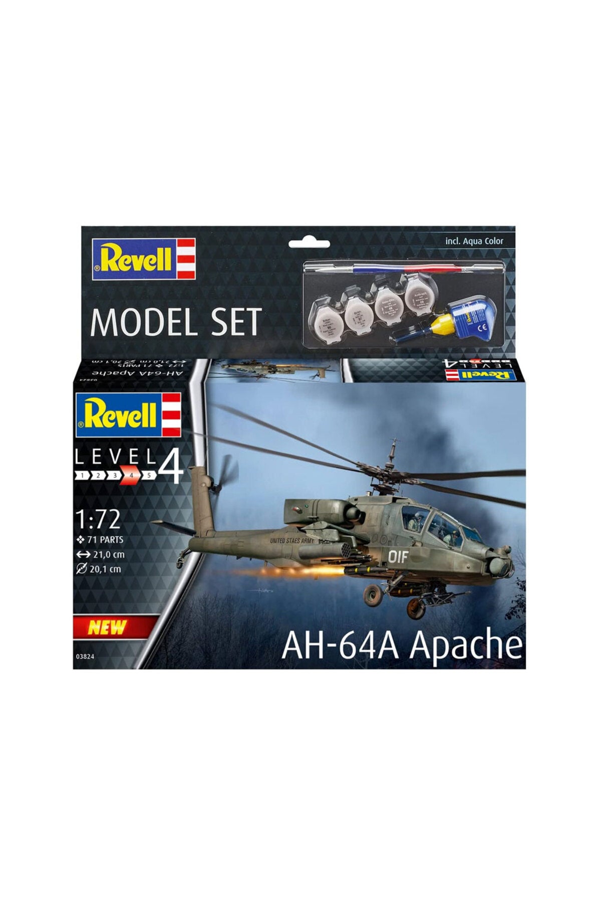 Revell AH-64A Apache Helikopter Model Set 1:72