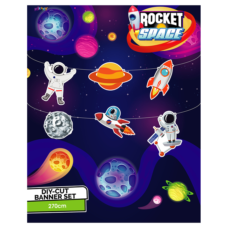 Rocket Space Diy Cut Özel Kesim Banner