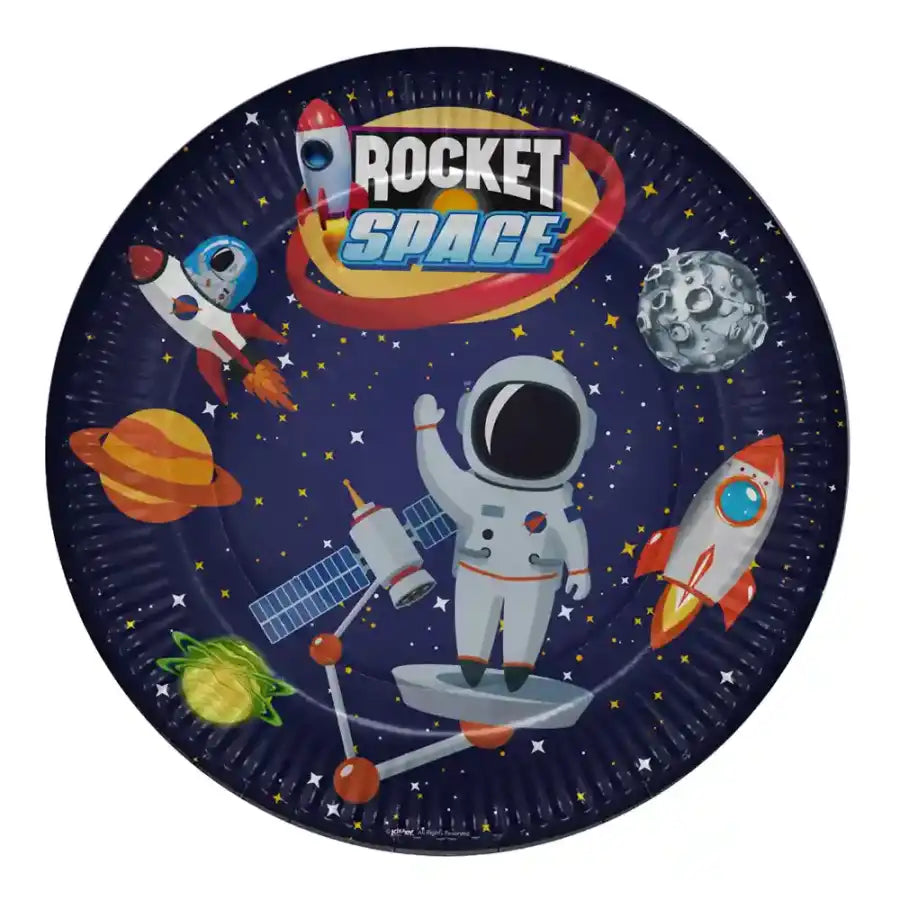 Rocket Space Karton Tabak 8li 23 cm