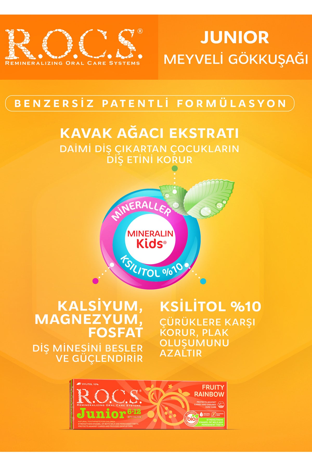Rocs Junior Meyveli Gökkuşağı Diş Macunu
