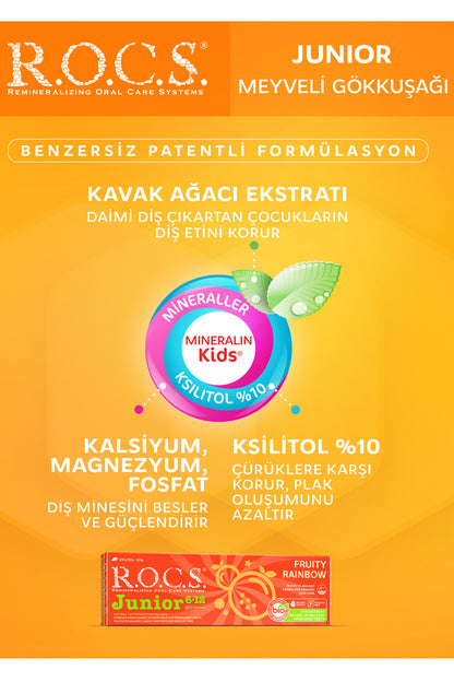 Rocs Junior Meyveli Gökkuşağı Diş Macunu