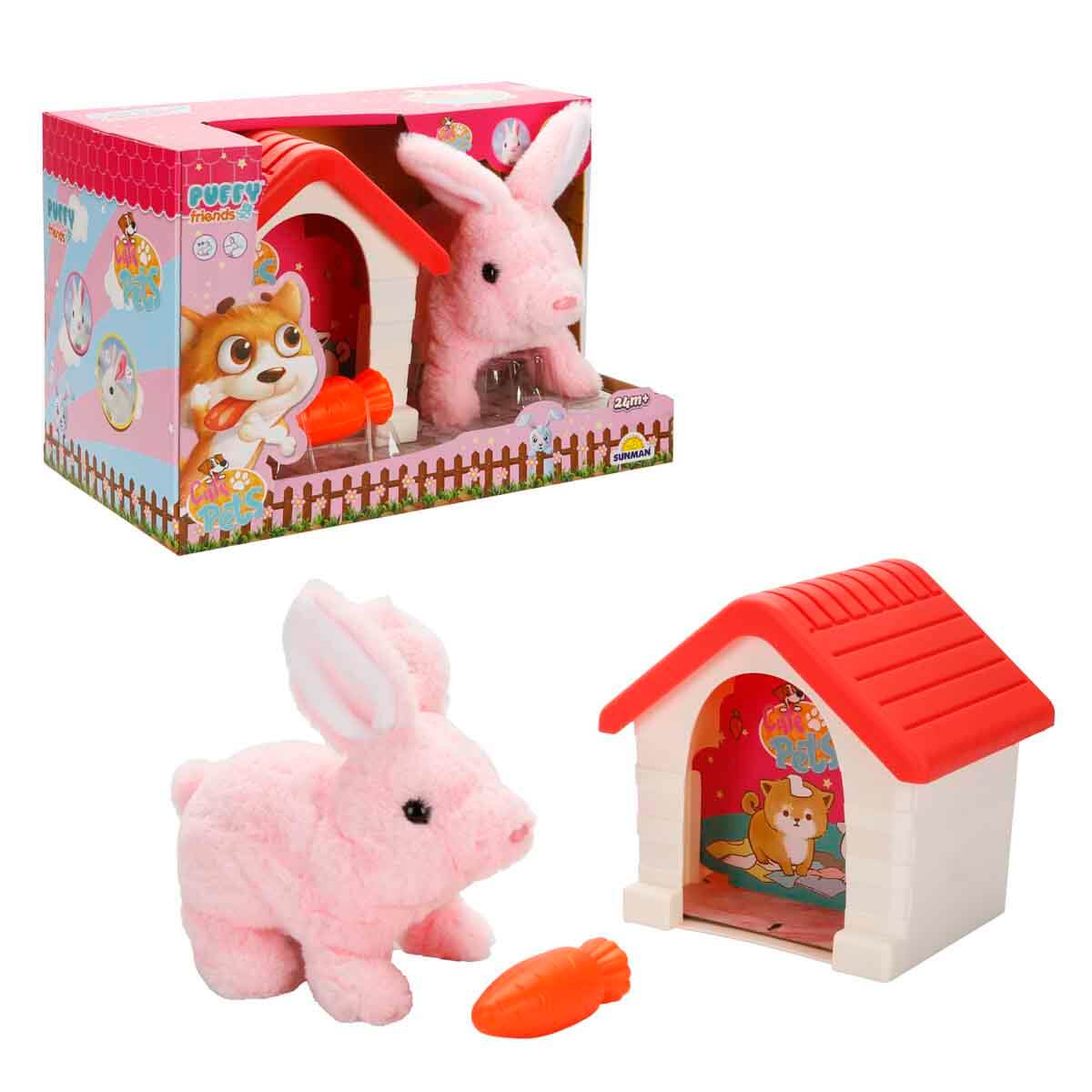 Sevimli Peluş Tavşan Hareketli Sesli 16 cm