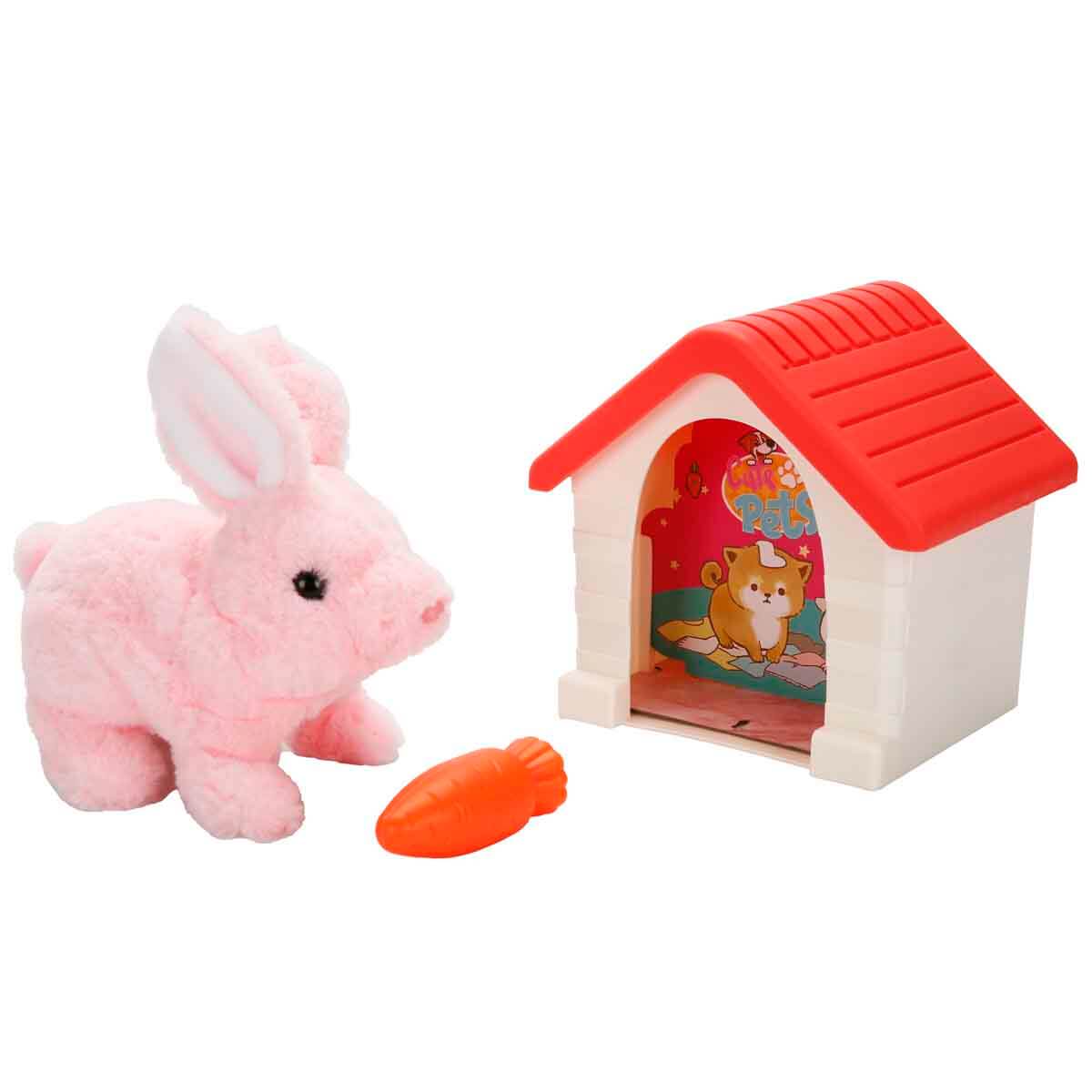 Sevimli Peluş Tavşan Hareketli Sesli 16 cm