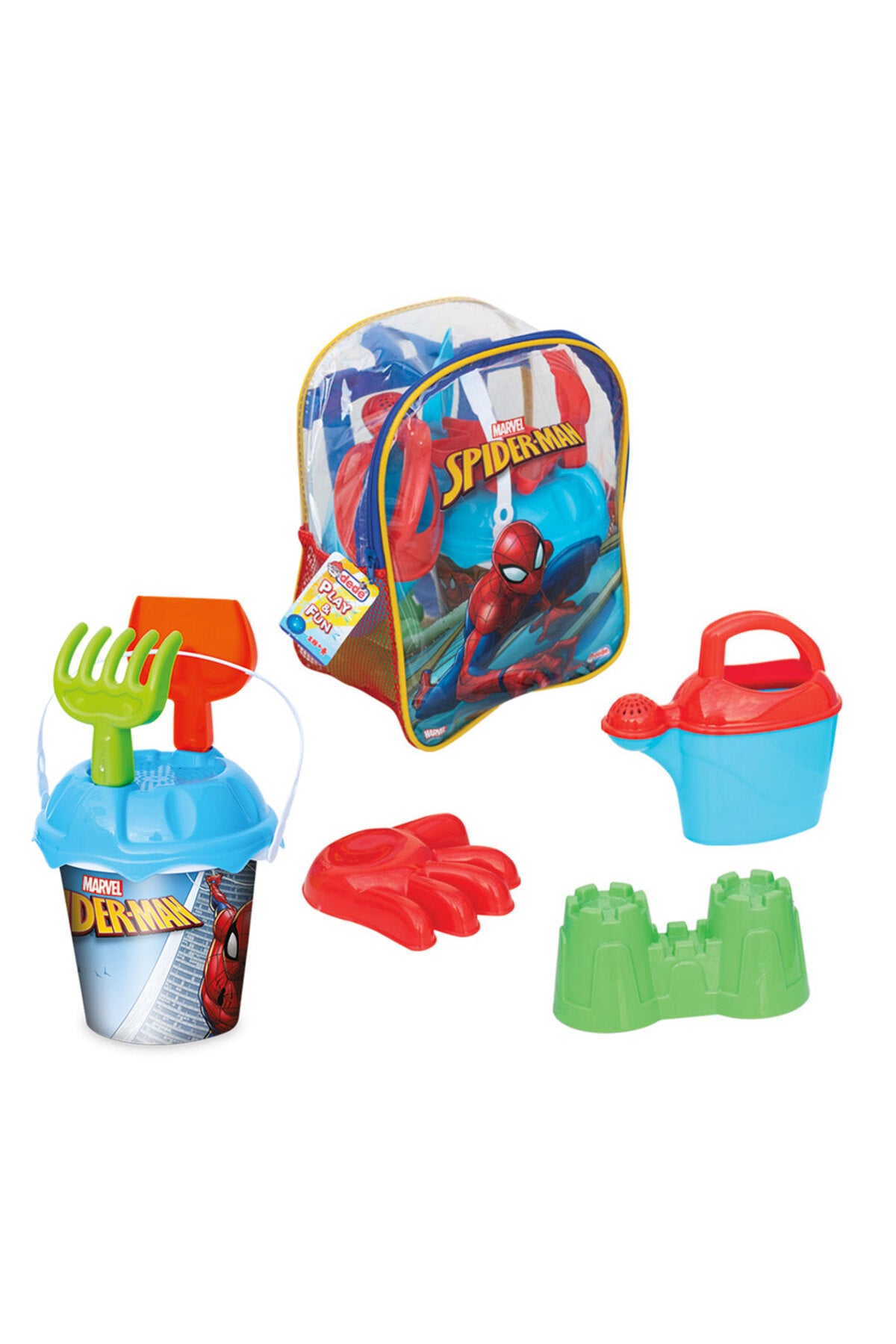 Spiderman Resimli Sırt Çantalı Plaj Set