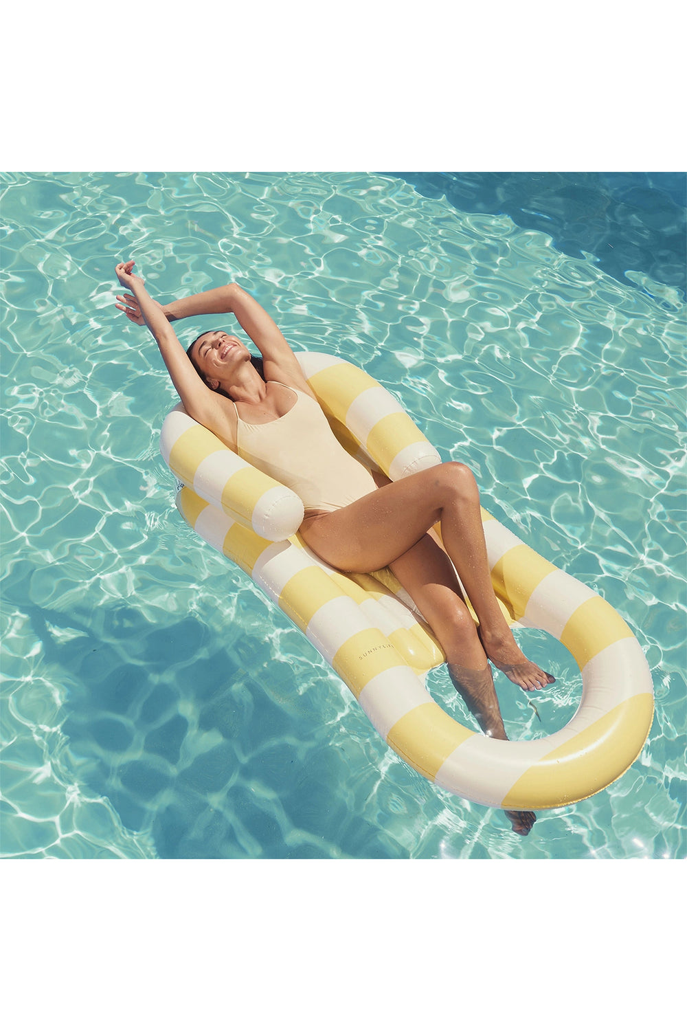Sunnylife La Mer Limon Stripe Deniz Yatağı