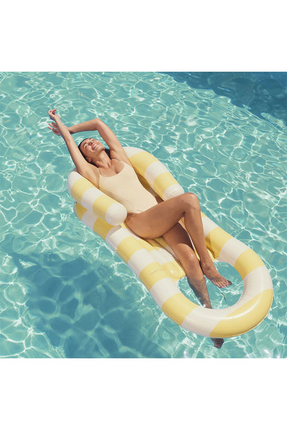 Sunnylife La Mer Limon Stripe Deniz Yatağı